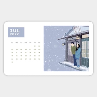 Calendar 2022 July with Korean Dramas Sticker